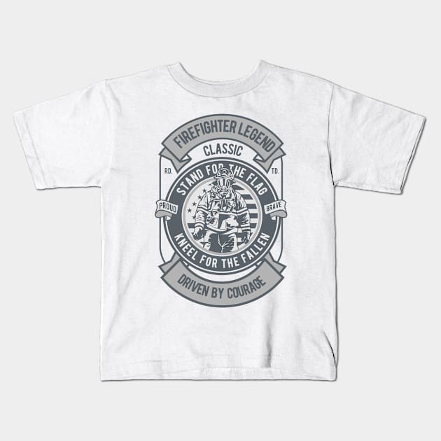 Firefighter Legend Kids T-Shirt by Pureteeshop